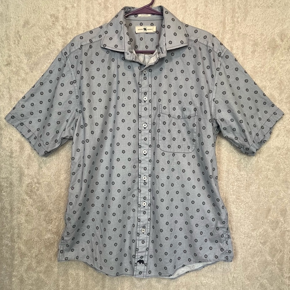 Onward Reserve Men's Linen Button Up Casual Shirt Sz L Classic Fit Camp